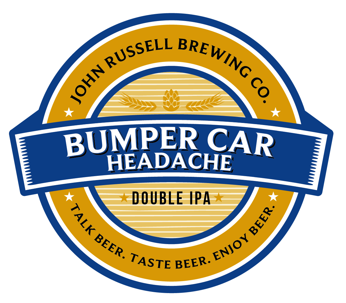 John Russell Brewing Co Label Bumper Car Headache double IPA