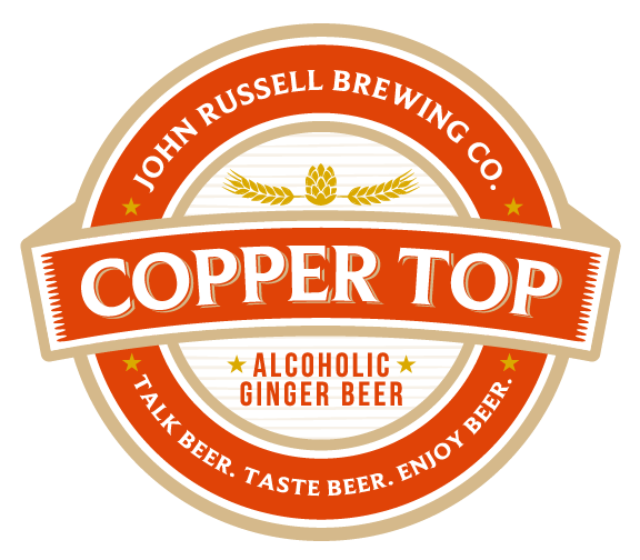 John Russell Brewing Co Label Copper Top Ginger